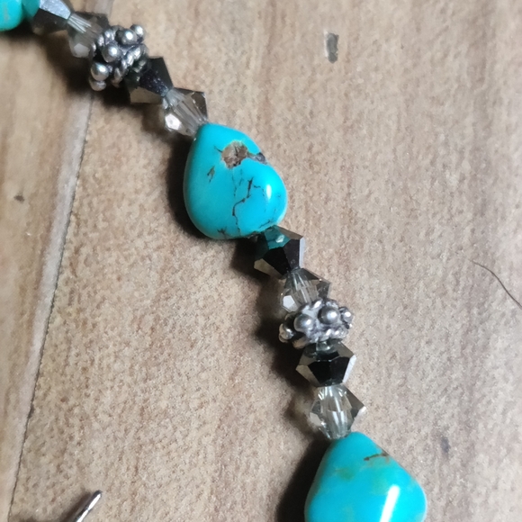 Vintage Raw Turquoise and Silver Necklace Set - Picture 11 of 11